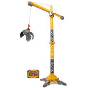 Dickie Toys - Grue RC Titan (150 cm) - Grue jouet télécommandée avec rotation à 360° et accessoires interactifs, grue de jeu avec télécommande et lumière pour enfants à partir de 3 ans, piles incluses