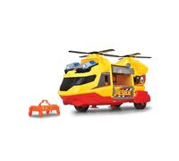 Dickie Toys Hélicoptère de sauvetage – Jaune/rouge – 27,9 cm, lumineux/sonore, civière, bras de grue