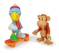 Dickie Toys - Héros de la Ville, Anton Le Singe, et Le kit Figurines avec Casimir Corbeau avec Skateboard avec roulement et Cartes à Collectionner avec Code Secret