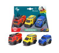 Dickie Toys - Micro Rescue Force speelgoedauto's (elk 8 cm) - set van 3 Mercedes