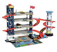 Dickie Toys Parking Garage Kit de Jeu 4 étages Ascenseur, 4 véhicules Die-cast, 1 hélicoptère, lumière et Son, 203749008, Multicolore