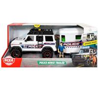 Dickie Toys - Police Horse Trailer Voiture de police avec remorque de cheval, figurine, cheval, ensemble de jouets pour enfants à partir de 3 ans avec lumière, son et piles