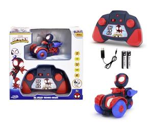 Dickie Toys RC Car Spin Techno-Racer avec Miles Morales (8 cm) - Voiture télécommandée pour Enfants à partir de 3 Ans avec Marvels Spidey et Ses Super Amis, 6 km/h, avec télécommande
