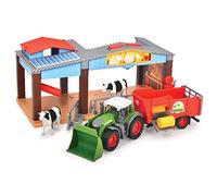 Dickie Toys - Station de Ferme avec Tracteur - Station de Ferme colorée avec lumière et Son, Tracteur avec remorque et Vaches - pour Enfants à partir de 3 Ans, Multicolore