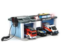 Dickie Toys Station de sauvetage SOS – Police, Pompiers, Ambulance, Lumière, Son, Microphone