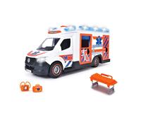 Dickie Ambulance Mercedes-Benz Sprinter 35 cm Lumière et Son + 3 Ans | Table et accessoires médicaux ; intérieur accessible ; portes et toit pratiques ; roue libre ; échelle 1:16