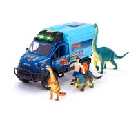 Dickie Toys – Voiture jouet Iveco Daily 4x4 – Lab dinosaure pliable avec dinosaures Multicolore