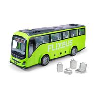 Dickie Toys Volvo 9700 Bus de Voyage 54 cm, Bus Jouet pour Enfants à partir de 3 Ans, Roue Libre, lumière et Son, Toit Amovible, intérieur, Portes et Volets à Ouvrir, Valise, échelle 1:16, Vert