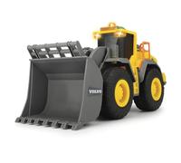 Dickie Toys Volvo Chargeur, Pelleteuse, véhicule de Chantier, Voiture Jouets, bac à Sable, lumière et Son, 23 cm, Jaune/Gris