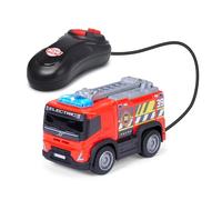 Dickie Toys Volvo FMX Fire Engine (13 cm), Camion de Pompier pour Enfants à partir de 3 Ans, Commande par câble, échelle avec Fonction de Levage, lumière, Marche Avant et arrière, Jouet de Pompier