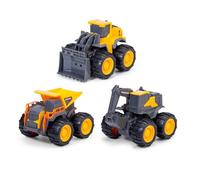 Dickie Toys Volvo Monster Truck - 3 triés (aléatoire) avec Friction et 4 Roues motrices - chargeuse sur pneus, Dumper ou Pelleteuse - Véhicules Robustes avec pièces Mobiles