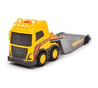Dickie Toys Volvo Truck Team - Bac à Sable - Jouet - Camion avec remorque 32 cm - Chargeur de Roue 9 cm avec Pelle - 32 cm - Pliable - Lumière et Son - pour Enfants à partir de 3 Ans Jaune 203725008