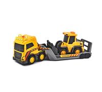 Dickie Toys Volvo Truck Team - Grand Camion avec remorque et Chargeur sur Roues - avec Effets sonores et Lumineux - pour Enfants de 3 Ans et Plus