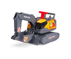 Dickie - Volvo Excavatrice 30 cms - Pelleteuse avec Fonctions Sonores et Lumineuses - Roues et Pelles Mobiles - sous Licence Officielle - A Partir de 3 Ans