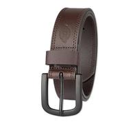Dickies 100% Leather Jeans Belt with Stitch Design and Prong Buckle , Brown, 50