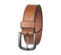 Dickies 100% Leather Jeans Belt with Stitch Design and Prong Buckle, Tan, 34