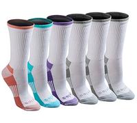 Dickies Chaussettes Dri-Tech Essential Moisture Control Crew pour femme, Blanc assorti (6 paires), Small