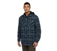 Dickies Fleece Hooded Flannel Shirt Jack Relaxed Chemise, Bleu Marine, XL Homme