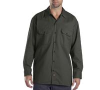 Dickies Chemise à manches longues Coupe classique de travail décontracté Homme Vert Medium