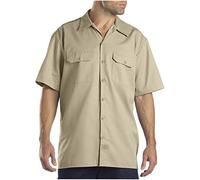 Dickies Chemise de Travail à Manches Courtes en sergé Souple pour Homme, Sable du désert V1, 3XL
