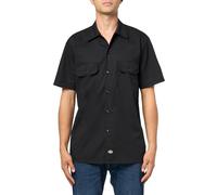 Dickies Chemise de Travail à Manches Courtes Flex Slim Fit pour Homme, Noir, Taille XL