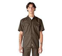 Dickies Chemise de Travail à Manches Courtes pour Homme, Brun, XXL Taille Tall