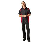 Dickies Chemise de Travail Bicolore à Manches Courtes pour Homme, Noir, Rouge Anglais, Taille XL