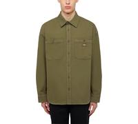Dickies - Chemise en jean - Houston LS Shirt Military Green pour Homme en Coton - Taille S - Kaki Kaki S