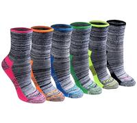 Dickies Dri-Tech Advanced Moisture Wicking Mid-Crew Socks, Available in M-l (6,12 Chaussettes, Noir chiné Assorti (6 Paires), M (Lot de 6) Femme