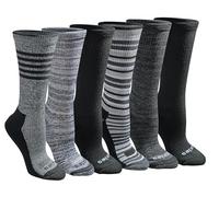 Dickies Dri-Tech Fashion Moisture Control Crew Socks, Available in S-XL (5, 6, 12 Chaussettes, Rayures Noires (6 Paires), (Lot de 6) Femme