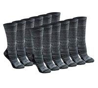 Dickies Dri-Tech Fashion Moisture Control Crew Socks, Available in S-XL (5, 6, Chaussettes, Noir chiné (12 Paires), ^ (Lot de 24) Femme