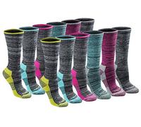 Dickies Dri-Tech Fashion Moisture Control Crew Socks, Available in S-XL (5, 6, Chaussettes, Noir chiné (12 Paires), ^ (Lot de 24) Femme