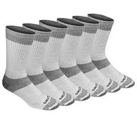 Dickies Dri-tech Lot de 6 paires de chaussettes Moisture Control Crew pour homme 3.0 Full Cushion Blanc Taille des chaussures : 5-9