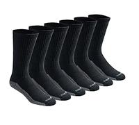 Dickies Chaussettes Dri-Tech Moisture Control Crew décontractées, Noir (6 Paires), 12-15 (Lot de 6) Homme