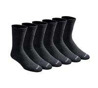 Dickies Chaussettes Dri-tech Moisture Control Crew pour homme, Noir uni, 6 paires, Taille 15-17