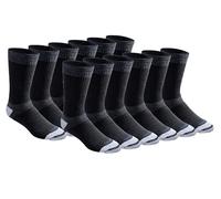 Dickies Dri-Tech Moisture Control Max Full Cushion Crew Socks, Available in M-XL (6, Chaussettes, Noir (12 Paires), X-Large Homme