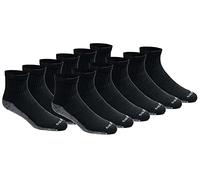 Dickies Dri-tech Moisture Control Quarter Lot de 12 paires de chaussettes pour homme, Noir (12 paires), Shoe Size: 15-17