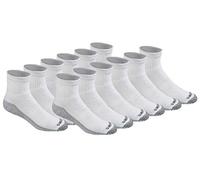 Dickies Dri-Tech Moisture Control Quarter Socks, Available in M-XXL (6, 18 Chaussettes, Blanc (12 Paires), L (lot Homme