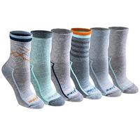 Dickies Dritech Chaussettes mi-longues anti-humidité pour femme, Assortiment bleu (6 paires), 6-9