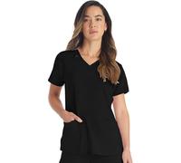 Dickies EDS Essentials Women's V-Neck Solid Scrub Top (Black, Medium)