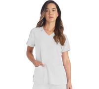 Dickies EDS Essentials Women's V-Neck Solid Scrub Top Small White