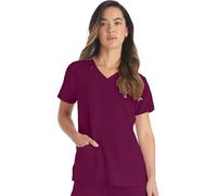 Dickies EDS Essentials Women's V-Neck Solid Scrub Top Small Wine