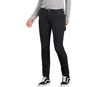 Dickies, Femme, PANTALON DUCK TYPE CHARPENTIER SLIM COUPE DROITE, NOIR RINCÉ, 27