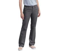 Dickies Flat Front Stretch Twill Pant Slim Fit Bootcut Kakis, Charbon, 30 Femme