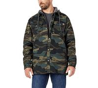 Dickies Fleece Hooded Duck Shirt Jacket with Hydroshield Vêtements d'extérieur Utilitaires de Travail, Camouflage Vert Chasseur, XL Homme