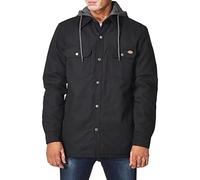 Dickies Fleece Hooded Duck Shirt Jacket with Hydroshield Vêtements d'extérieur Utilitaires de Travail, Noir, XL Homme