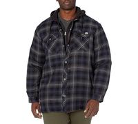 Dickies Fleece Hooded Flannel Shirt Jack Relaxed Chemise, Bleu Marine, XXL Homme
