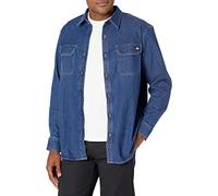 Dickies Flex Long Sleeve Shirt Chemise Bouton Bas, Lessive pour Denim, L Homme