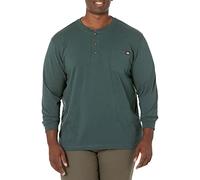 Dickies Heavyweight Henley T-Shirt à Manches Longues sans col pour Homme, Vert Chasse, Large