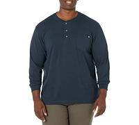 Dickies Henley Long Sleeve Heavyweight Henley, Dark Navy, 2X, Bleu Marine, XXL